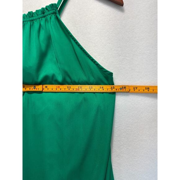 Halston Flutter Pullover Soft Green Lightly Fitted Maxi Dress Polyester Size S - Picture 4 of 9